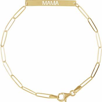 14K Mama Bar 7" Bracelet