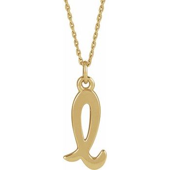 14K Petite Initial L 16" Necklace