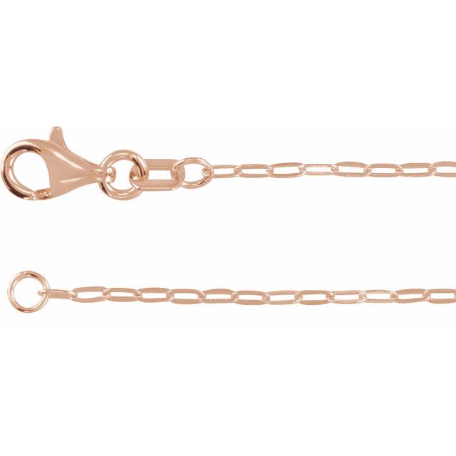 14K 1.25 mm Paperclip-Style 18" Chain