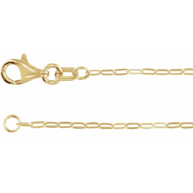 14K 1.25 mm Paperclip-Style 16" Chain