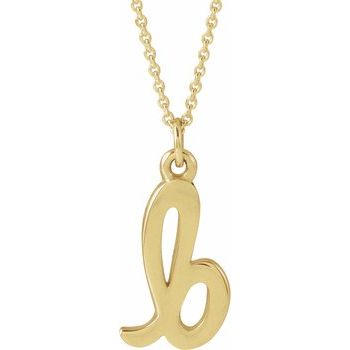 14K Petite Initial B 16" Necklace