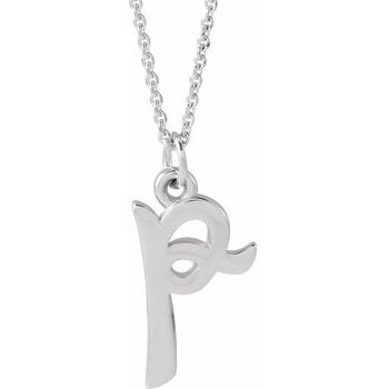 14K Petite Initial P 16&quot; Necklace