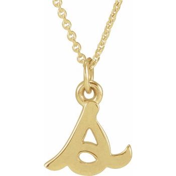 14K Petite Initial S 16&quot; Necklace