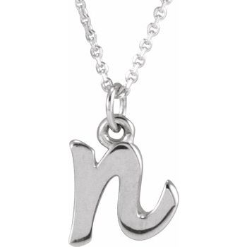 14K Petite Initial N 16" Necklace