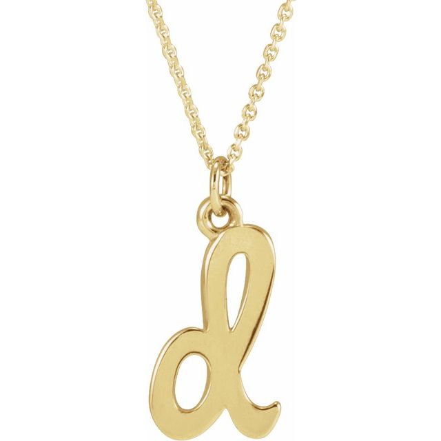 14K Petite Initial D 16&quot; Necklace