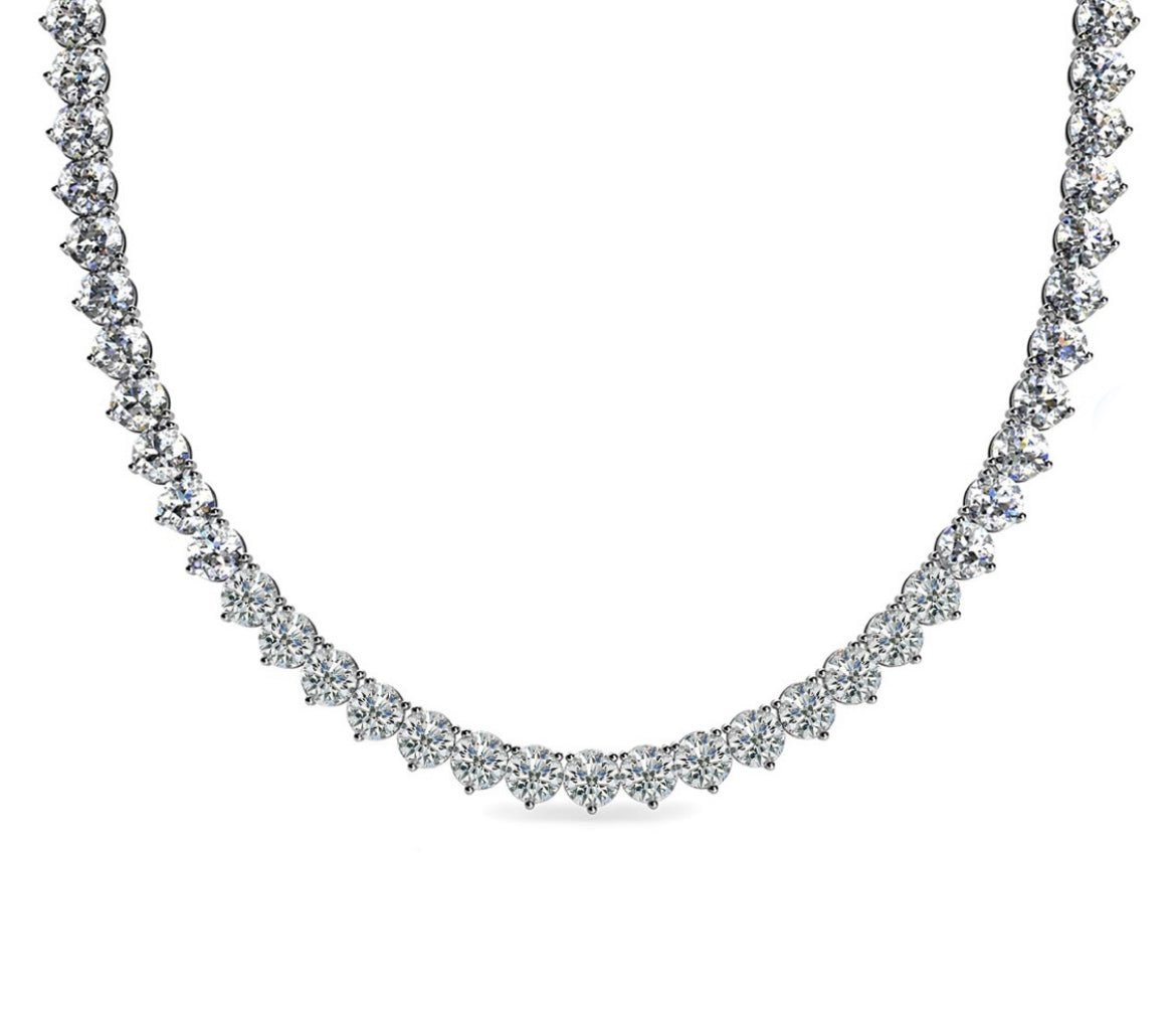 12 Carat Moissanite Tennis Necklace - Balacia