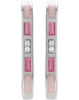 14K Natural Pink Tourmaline & .02 CTW Natural Diamond 19.6 mm Hoop Earrings