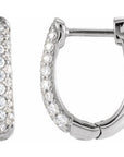 14K 1/2 CTW Natural Diamond Hoop Earrings