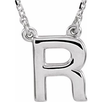 14K Block Initial R 16&quot; Necklace