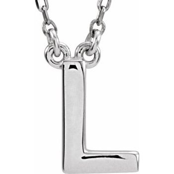 14K Block Initial L 16" Necklace