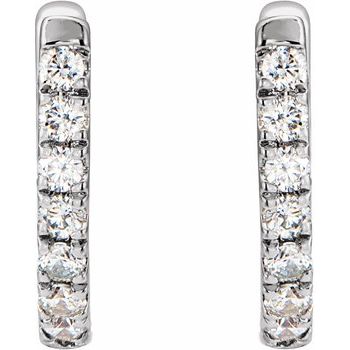 14K 1/6 CTW Diamond Hoop Earrings - Balacia