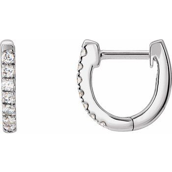 14K 1/6 CTW Diamond Hoop Earrings - Balacia