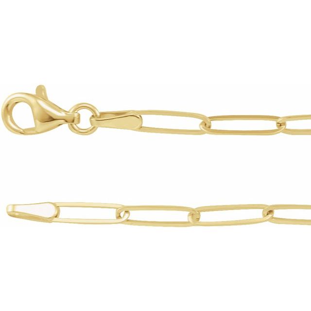 14K 2.1 mm Paperclip - Style 24" Chain - Balacia