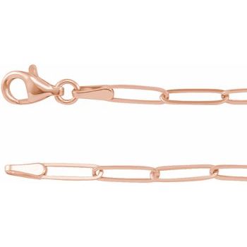 14K 2.6 mm Paperclip - Style 7&quot; Chain - Balacia