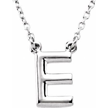 14K Block Initial E 16&quot; Necklace - Balacia