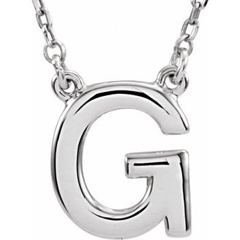 14K Block Initial G 16&quot; Necklace - Balacia