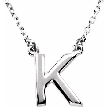 14K Block Initial K 16&quot; Necklace - Balacia