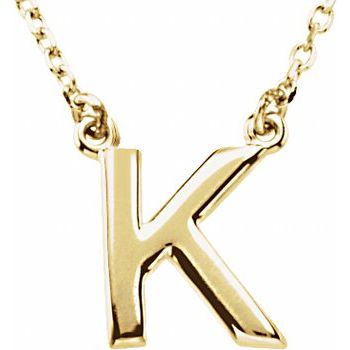 14K Block Initial K 16&quot; Necklace - Balacia