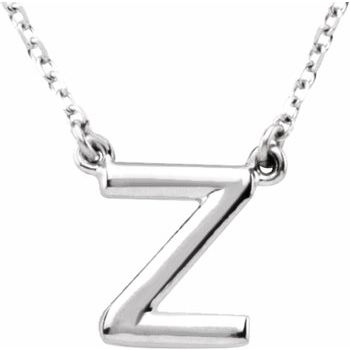 14K Block Initial Z 16&quot; Necklace - Balacia