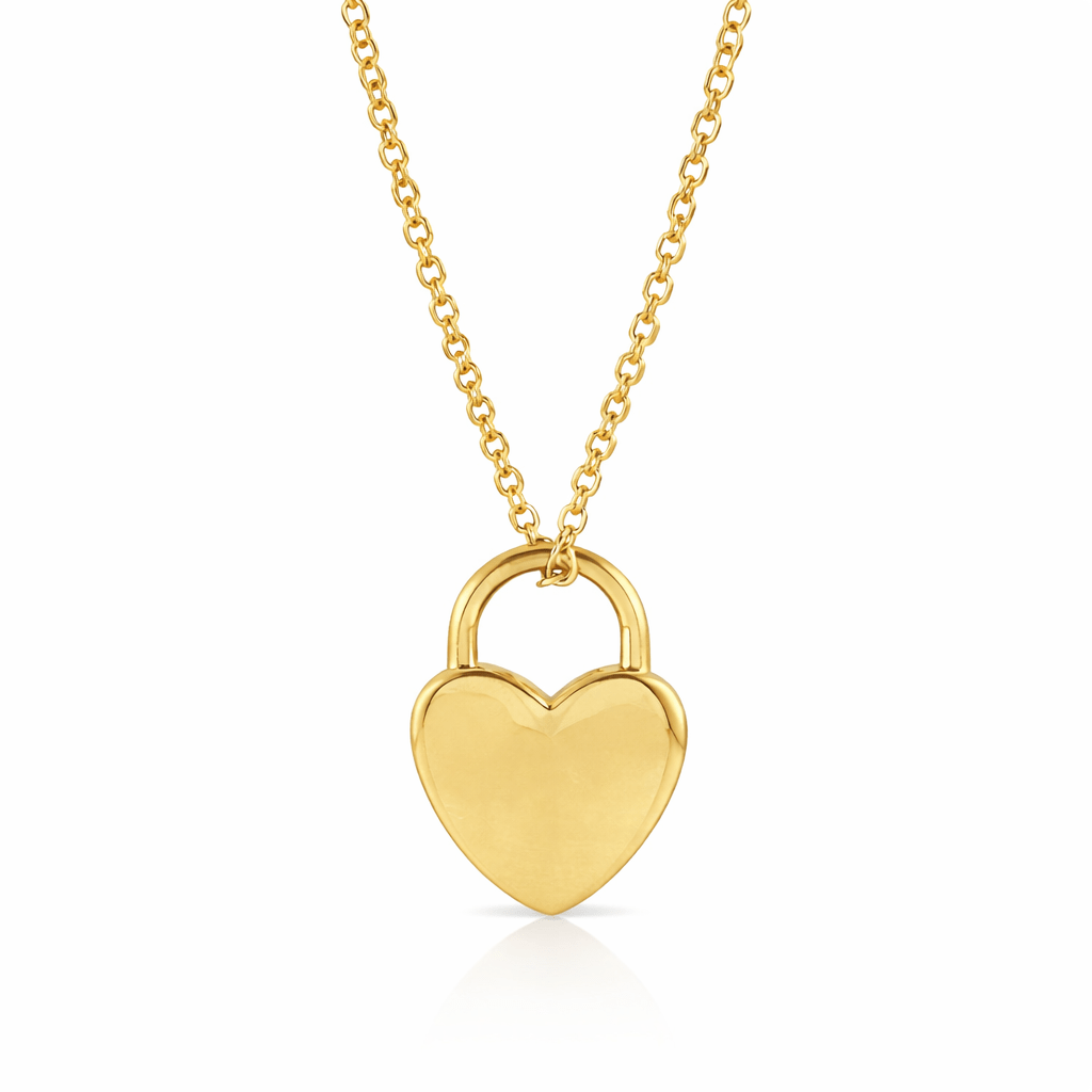 heart lock necklace gold