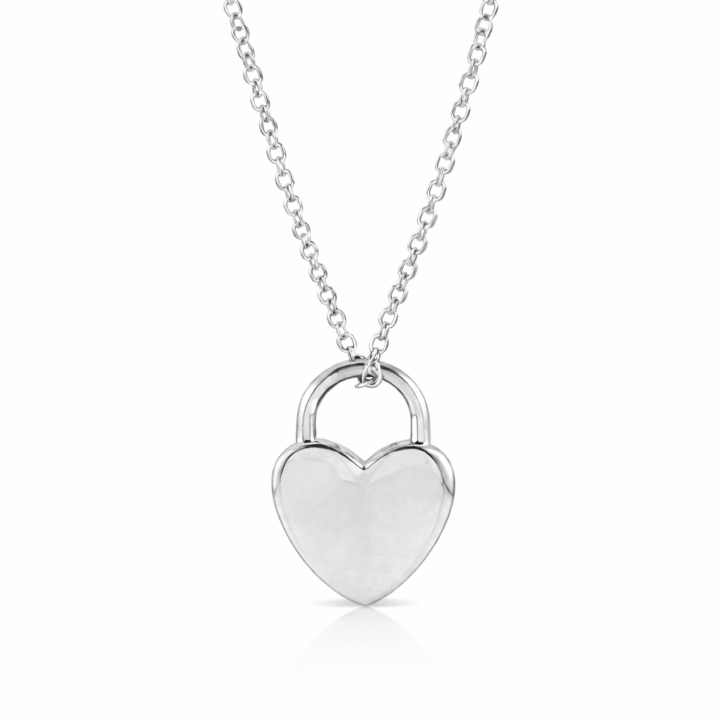 heart necklace white gold silver 