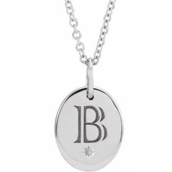 14K Engravable Oval Starburst 16 - 18" Necklace - Balacia