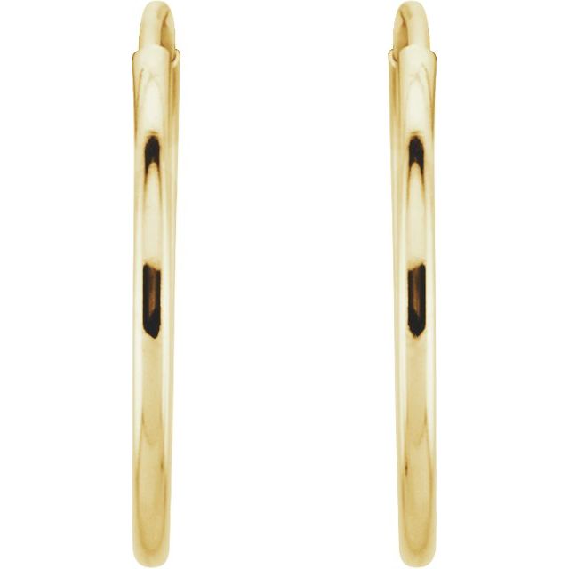 14k Gold 12 mm Endless Huggie Hoop Earrings - Balacia