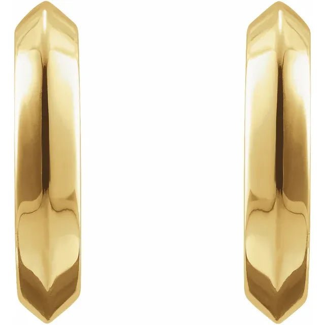 14k Gold Knife Edge Hoop Earrings - Balacia