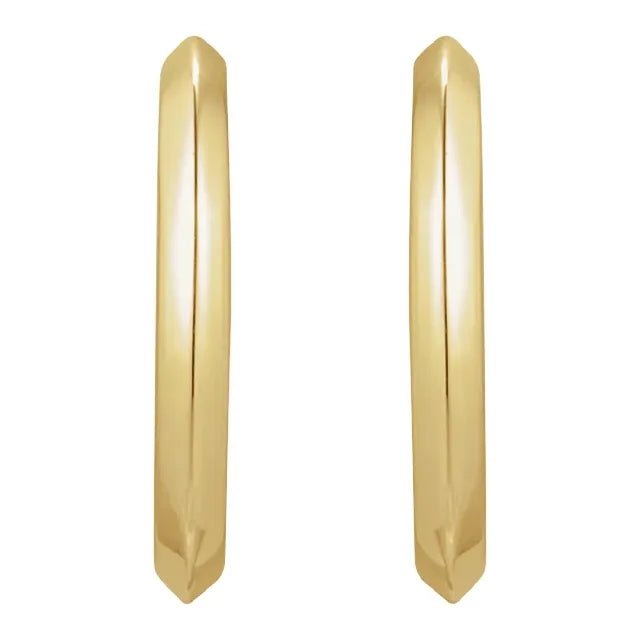 14k Gold Knife Edge Hoop Earrings - Balacia