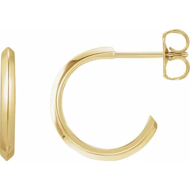 14k Gold Knife Edge Hoop Earrings - Balacia