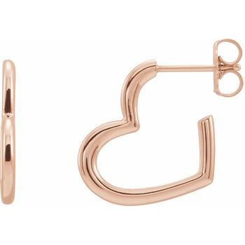 14K Heart Hoop Earrings - Balacia