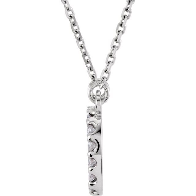 14K Initial D 1/8 CTW Diamond 16&quot; Necklace - Balacia