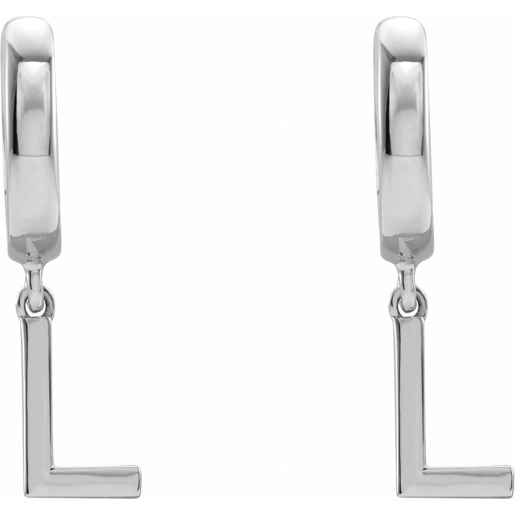 14K Initial L Hinged Huggie Earring - Balacia