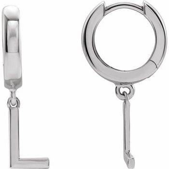 14K Initial L Hinged Huggie Earring - Balacia