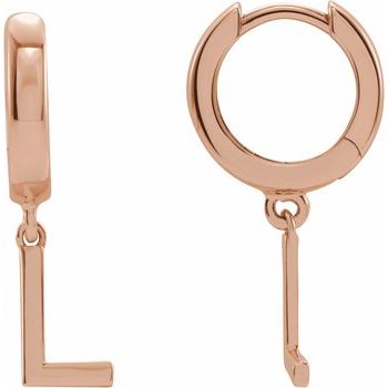 14K Initial L Hinged Huggie Earring - Balacia