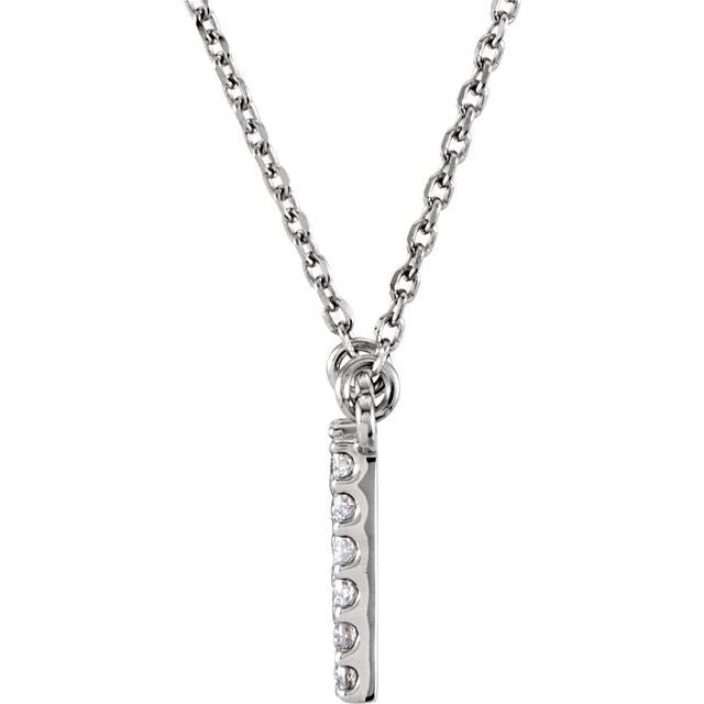 14K Initial N 1/8 CTW Diamond 16&quot; Necklace - Balacia