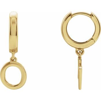 14K Initial O Hinged Huggie Earring - Balacia