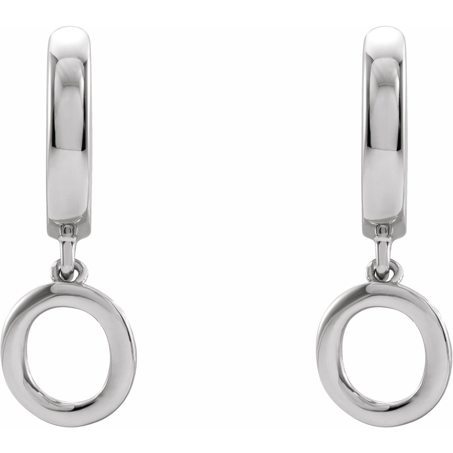 14K Initial O Hinged Huggie Earring - Balacia