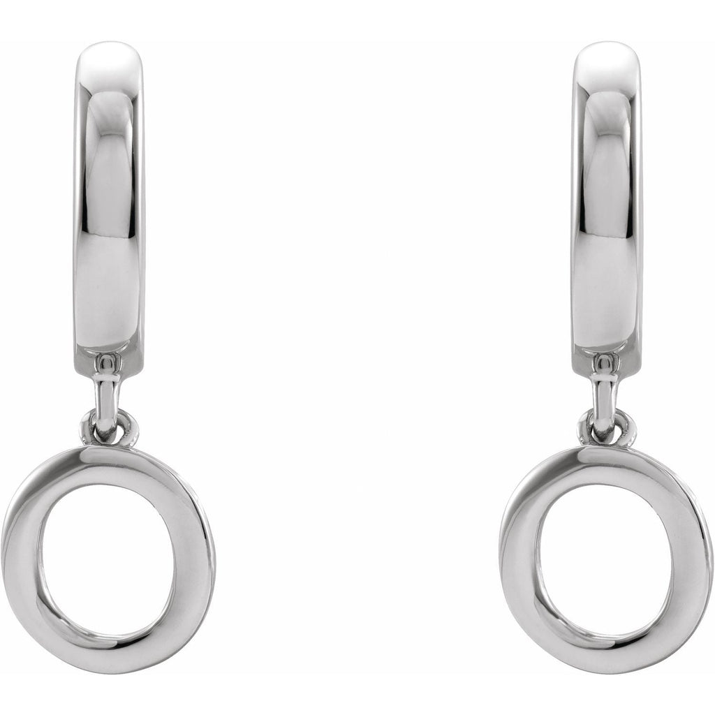 14K Initial O Hinged Huggie Earring - Balacia