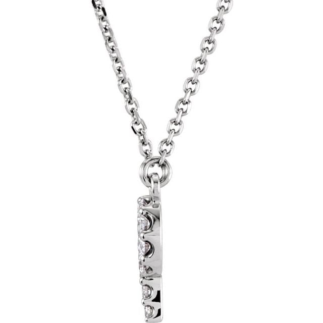 14K Initial P 1/8 CTW Diamond 16&quot; Necklace - Balacia