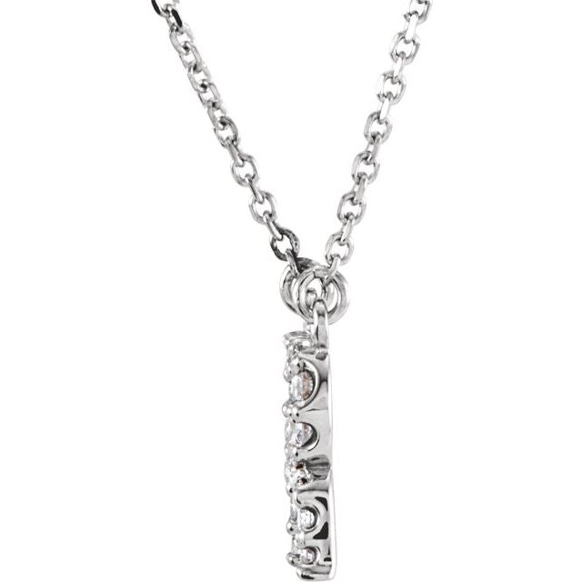 14K Initial R 1/8 CTW Diamond 16&quot; Necklace - Balacia