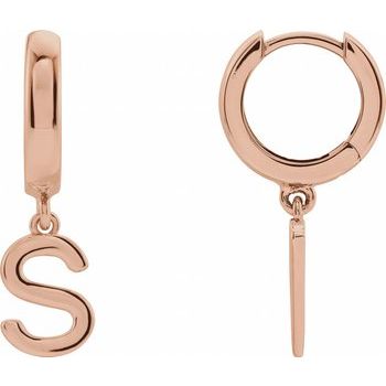 14K Initial S Hinged Huggie Earring - Balacia