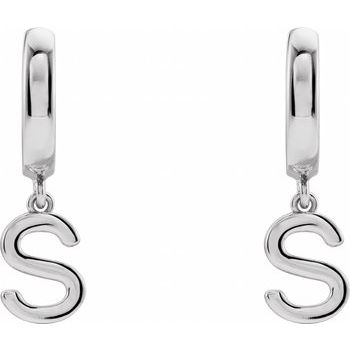 14K Initial S Hinged Huggie Earring - Balacia