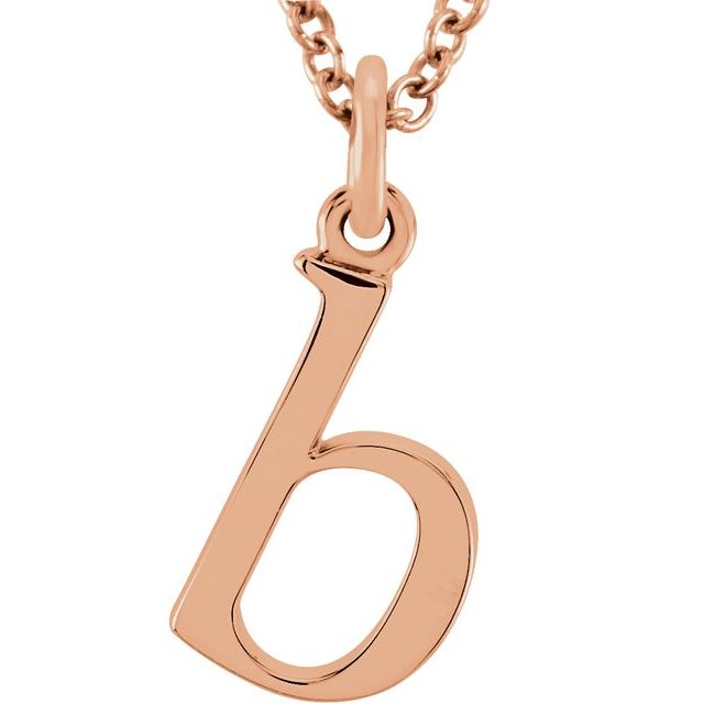 14K Lowercase Initial b 16&quot; Necklace - Balacia