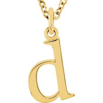 14K Lowercase Initial d 16&quot; Necklace - Balacia