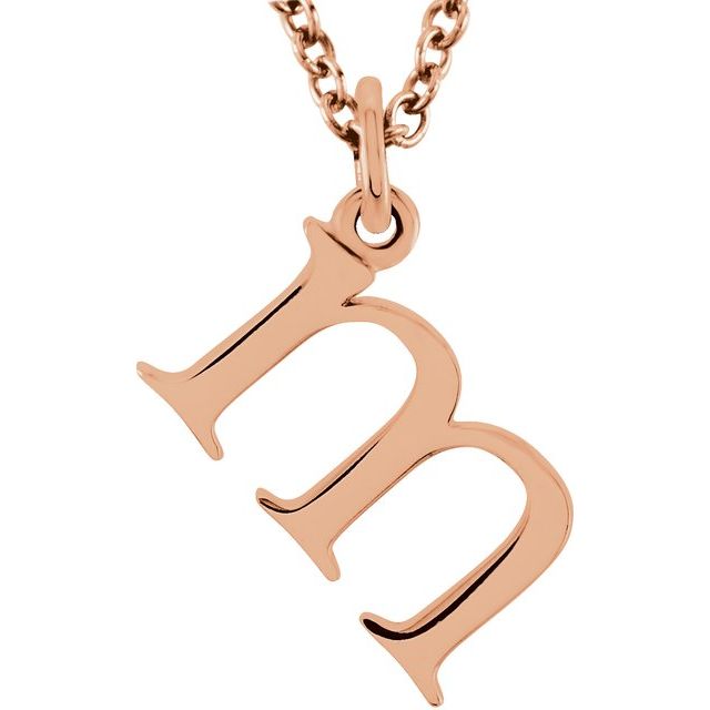 14K Lowercase Initial m 16&quot; Necklace - Balacia