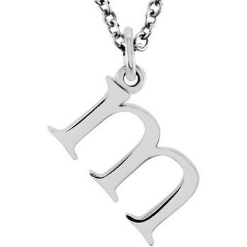 14K Lowercase Initial m 16&quot; Necklace - Balacia