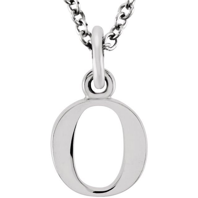 14K Lowercase Initial o 16&quot; Necklace - Balacia