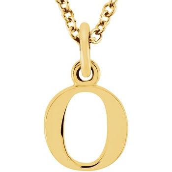 14K Lowercase Initial o 16&quot; Necklace - Balacia