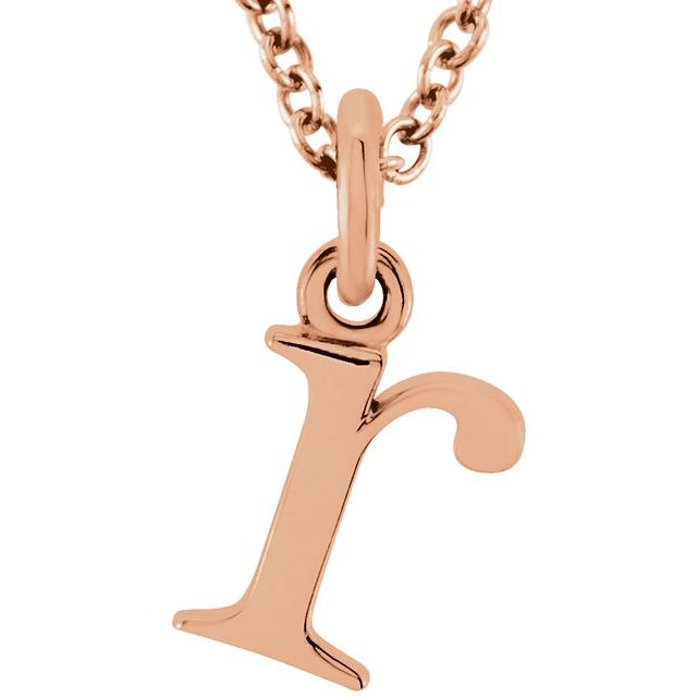 14K Lowercase Initial r 16&quot; Necklace - Balacia